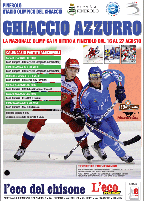 HOCKEY: Nazionale Olimpica Maschile a Pinerolo