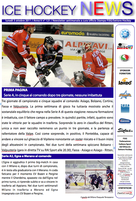 Newsletter Hockey del 03-10-11